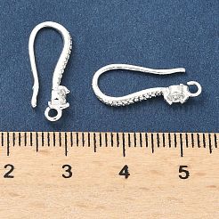 Крючки для сережек из латуни с прозрачным кубическим цирконием&nbsp;KK-H532-23S