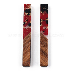 Большие подвески из прозрачной смолы и орехового дерева&nbsp;RESI-N039-24A