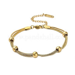 Многорядные браслеты из нержавеющей стали 304 BJEW-Q040-01G