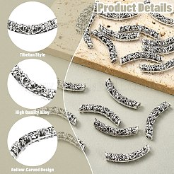 20 шт. бусины-трубочки из сплава в тибетском стиле&nbsp;TIBEB-YW0001-36