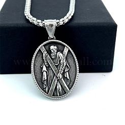 Греческая мифология нержавеющая сталь святой андрей кулон ожерелья для мужчин QX9126