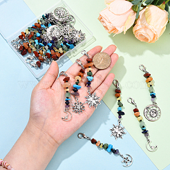 20 шт. подвесные украшения из натуральных и синтетических драгоценных камней и сплавов в 5 стилях&nbsp;HJEW-YW00155