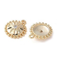 Латунные микропаве прозрачные подвески с фианитом&nbsp;KK-Q031-38G