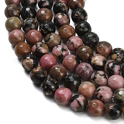 Природные родонит бисер нитей&nbsp;G-C280-B12-8mm