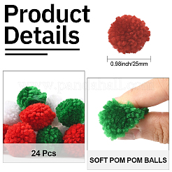 24 шт. 3-цветный шерстяной мягкий помпон&nbsp;DIY-SC0031-30C