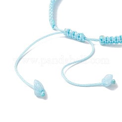 Регулируемые ромбовидные плетеные браслеты из натуральных драгоценных камней для женщин BJEW-JB10993-01