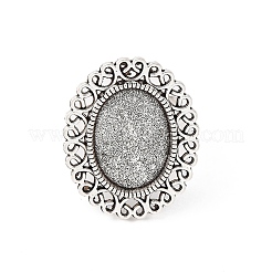 Старинные регулируемые железные компоненты цветок палец кольцо сеттинги ободок сплав кабошон PALLOY-O036-21AS