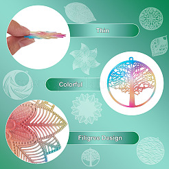 32 шт. 8 стильных филигранных подвески из нержавеющей стали 430&nbsp;STAS-BY0001-10