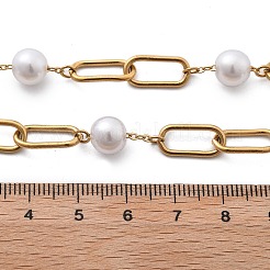 Ионное покрытие (ip) 304 нержавеющая сталь овальные звенья цепи ожерелья для женщин NJEW-P320-23G