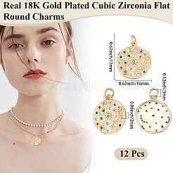 12шт латунные микропаве красочные кубические циркониевые подвески&nbsp;ZIRC-BBC0003-45