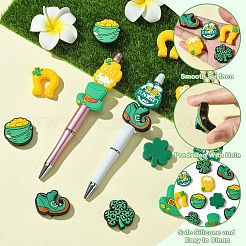 16шт 8 стиля набор силиконовых бусин на тему Дня Святого Патрика&nbsp;SIL-CJ0003-02