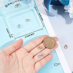 10 шт. 2-х цветные подвески из латуни с микропаве из кубического циркония класса ААА ZIRC-BBC0001-63