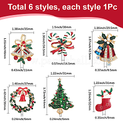 6 шт. 6 стиля эмалевых булавок с рождественской тематикой&nbsp;JEWB-SP0001-09