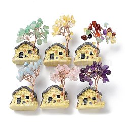 Смола и натуральный смешанный камень модель орнамент DJEW-Z001-01