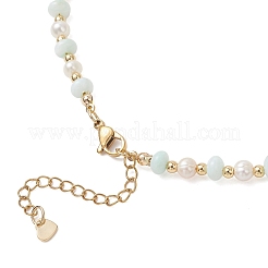 Ожерелья из бусин-ронделей из натурального жемчуга и ракушек&nbsp;NJEW-JN05852