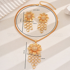 Комплекты серег и ожерелий с полыми цветами и кисточками из железа и стразов для женщин TF2219