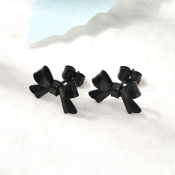 Серьги-гвоздики с бантом из нержавеющей стали 304&nbsp;EJEW-Z136-01EB