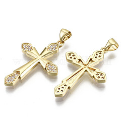 Латунные микропаве прозрачные подвески с фианитом ZIRC-S067-076-NF