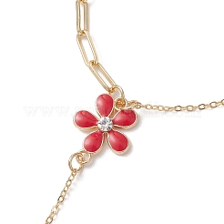 Браслеты из сплава с эмалированными цветочными звеньями&nbsp;BJEW-JB13261