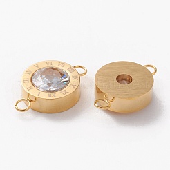 Соединительные звенья из нержавеющей стали 304 с микропаве из прозрачного кубического циркония&nbsp;STAS-I169-01G