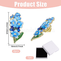 2 шт. эмалевая булавка из цинкового сплава «Незабудка» JEWB-CA0001-77