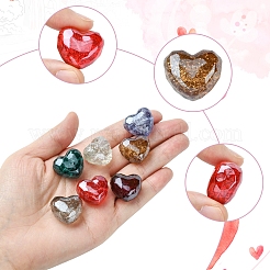 21шт 7 цвета прозрачные акриловые бусины OACR-FS0001-94