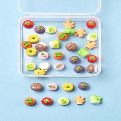 36шт 9 стиля смоляные растительные фигурки орнамент DJEW-FS0001-02