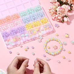 496шт 12 стиля прозрачные акриловые бусины OACR-YW0002-01