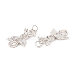 Латунные микропаве прозрачные подвески с фианитом ZIRC-P098-09P