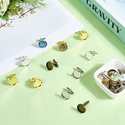 24шт 4 цвета латунные запонки KK-SC0006-38