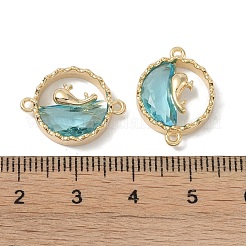 Шармы-соединители из латуни с микропаве из прозрачного кубического циркония&nbsp;X-KK-S367-17A