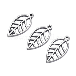 Серебра антиквариата сплава лист подвески&nbsp;X-TIBEB-A101914-AS-LF