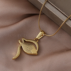 Элегантные подвески-колье из нержавеющей стали 304 с прозрачным стеклянным глазом для женщин.&nbsp;YU0551