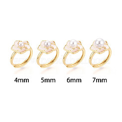 Регулируемые кольца из латуни с цветочным узором KK-T079-38G