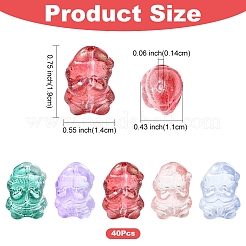 40 шт. прозрачные стеклянные бусины с рождественской тематикой GLAA-FS0001-87A