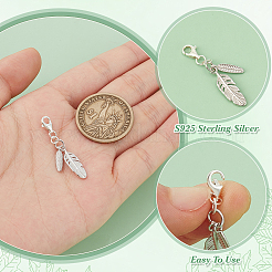 S925 подвесные украшения из стерлингового серебра HJEW-PH02134