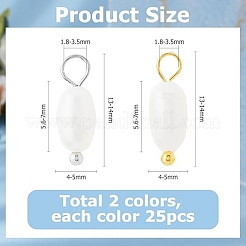 60 шт. 2-х цветные натуральные пресноводные жемчужины круглой формы с латунными петлями PALLOY-HS00005