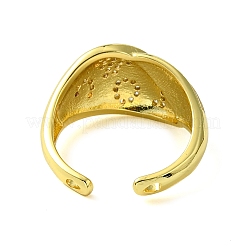 Открытое кольцо-манжета из латуни с микропаве из кубического циркония RJEW-K256-13G