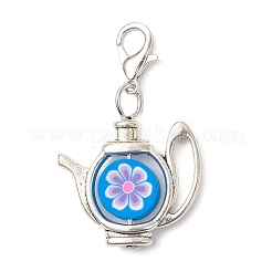 Подвеска для чайника ручной работы из полимерной глины и тибетского серебряного сплава&nbsp;HJEW-JM04024