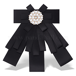 Атласные броши со стразами и бантом&nbsp;JEWB-WH0020-045