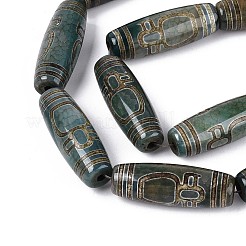 Нити бусин дзи агат в тибетском стиле G-N357-03A-02