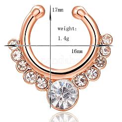 Индивидуальные латунные кубические циркониевые клипсы для носовой перегородки AJEW-EE0002-001G-01