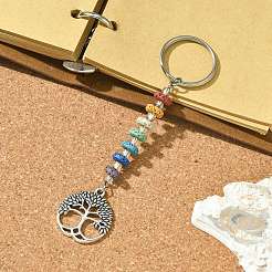 Брелок-подвеска «Древо жизни» из камня и сплава чакры из натуральной лавы KEYC-JKC00644-04