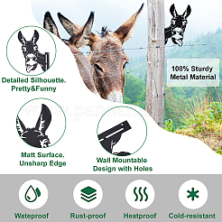 Железный подглядывающий осел искусство металла ферма садовый декор&nbsp;DJEW-WH0063-05