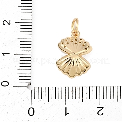 Латунный микропаве из кубических цирконий с пластиковыми жемчужными подвесками&nbsp;KK-Q096-06G