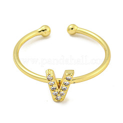 Латунные открытые манжеты для женщин RJEW-F162-02G-V