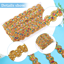 Кружевная лента с пайетками из полиэстера&nbsp;OCOR-WH0078-113B