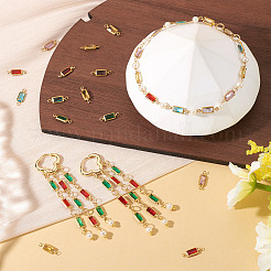 60 шт. 6-х цветные латунные подвески-коннекторы из стекла k9&nbsp;KK-TA0003-14