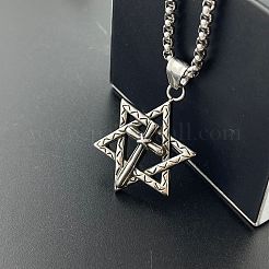 Стильные ожерелья в стиле панк-хип-хоп с подвеской в виде креста и звезды Давида из нержавеющей стали 304 ZA2727