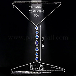 Сплав капри синий стразы слеза сексуальные цепи для тела для бикини WG908AC-02